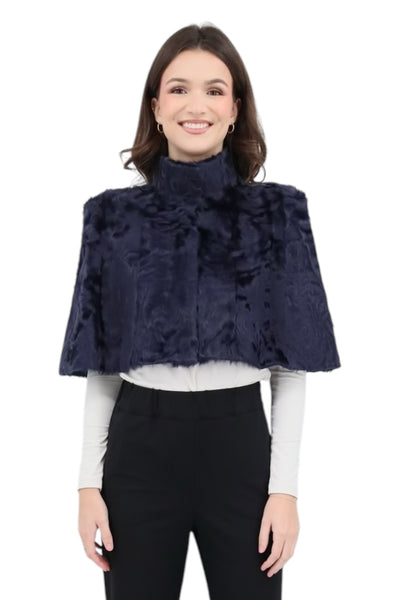 Pointed Shoulder Bolero in Navy