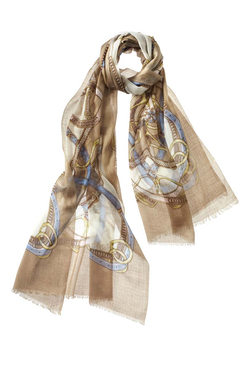 Cinta Scarf in Camel/Ivory