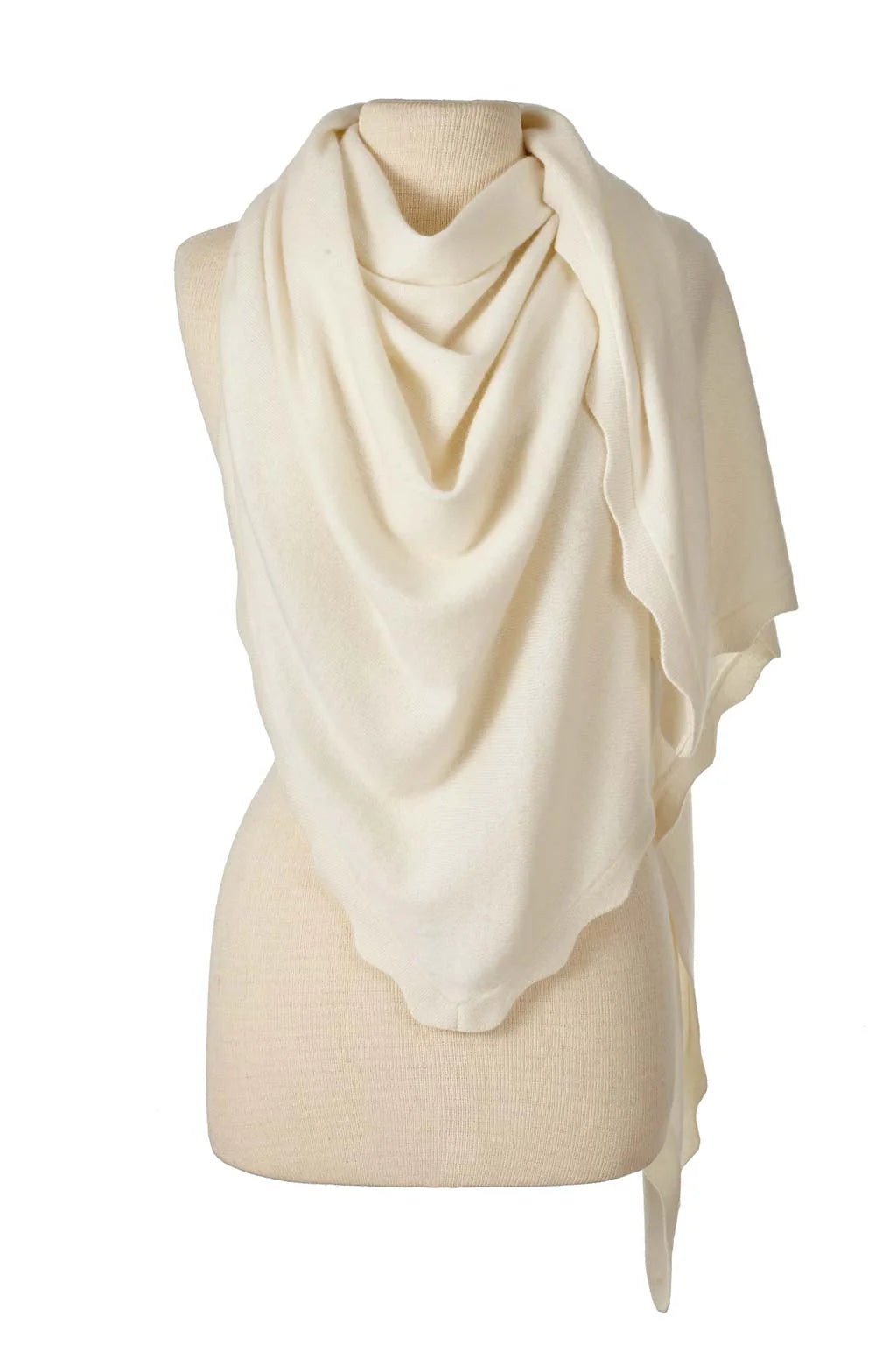 Ruffle Triangle Wrap in Ivory