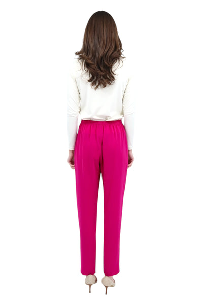 Supernova Matte Crepe Elastic Waist Cig Pant Fuchsia