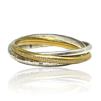 Mixed Metal Trinity Bangle