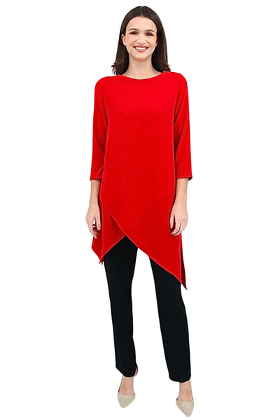 Matte Crepe Double Helix Tunic in Red