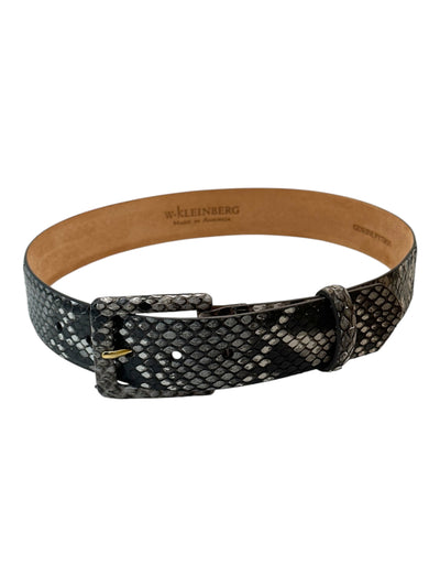 Python Belt with Covered Buckle in Natural Diamond