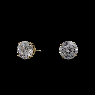 2 Carat CZ Studs in Gold