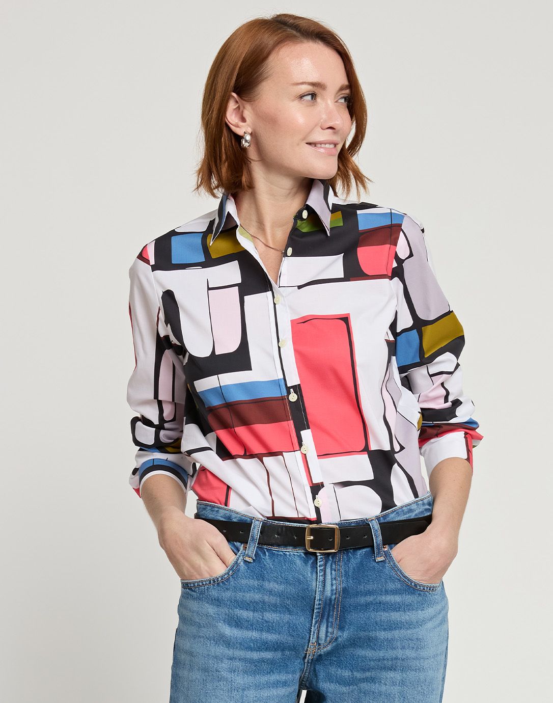 Long Sleeve Reese Blouse in Multi