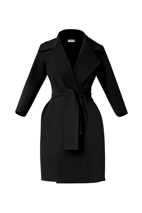 Saveria Duster Coat in Black