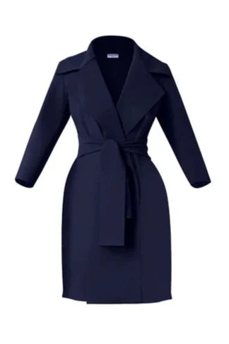 Saveria Duster Coat in Blu Notte