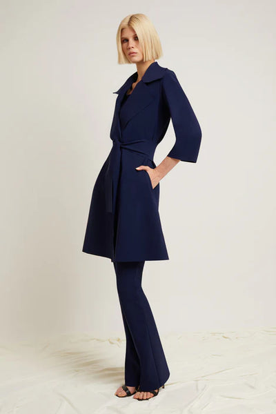 Saveria Duster Coat in Blu Notte