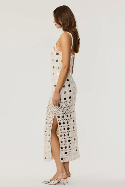 Clementine Mirror Tank Midi Dress in Ivory