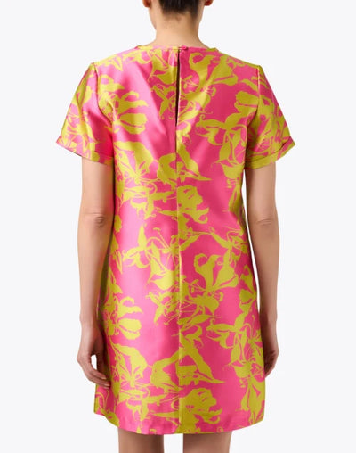 Shawn Jacquard Shift Dress in Pink/Citron