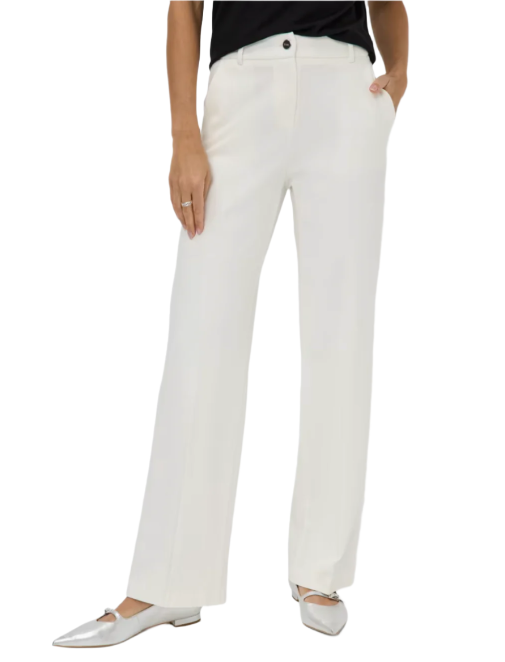 Maine Wide Leg Jersey Palazzo Pant in Off-White