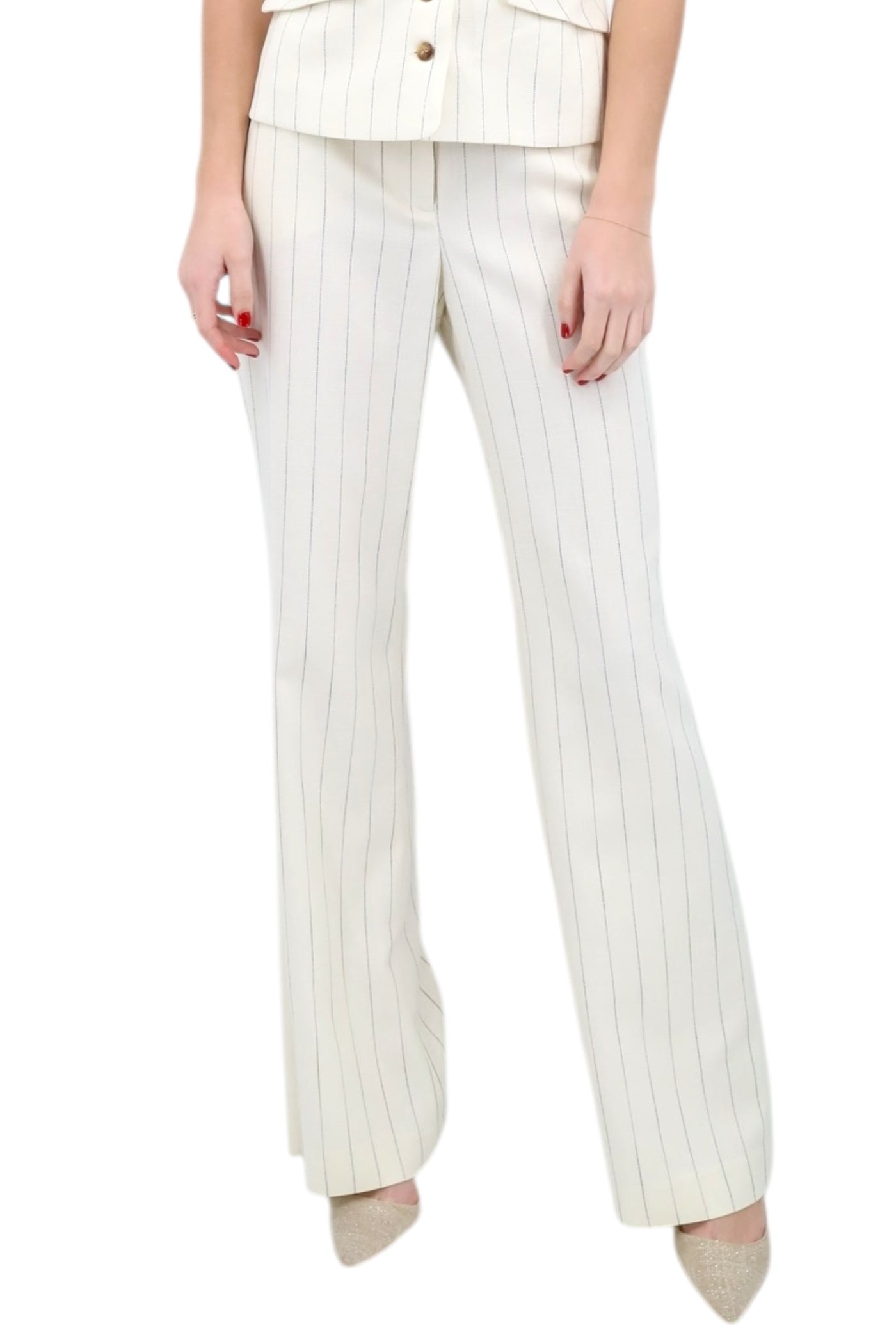 Striped Pant in Bone/Black