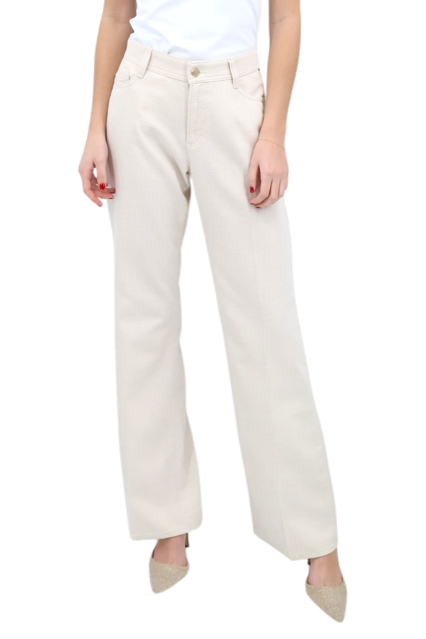 Maine Pant in Natural/Gold Lurex