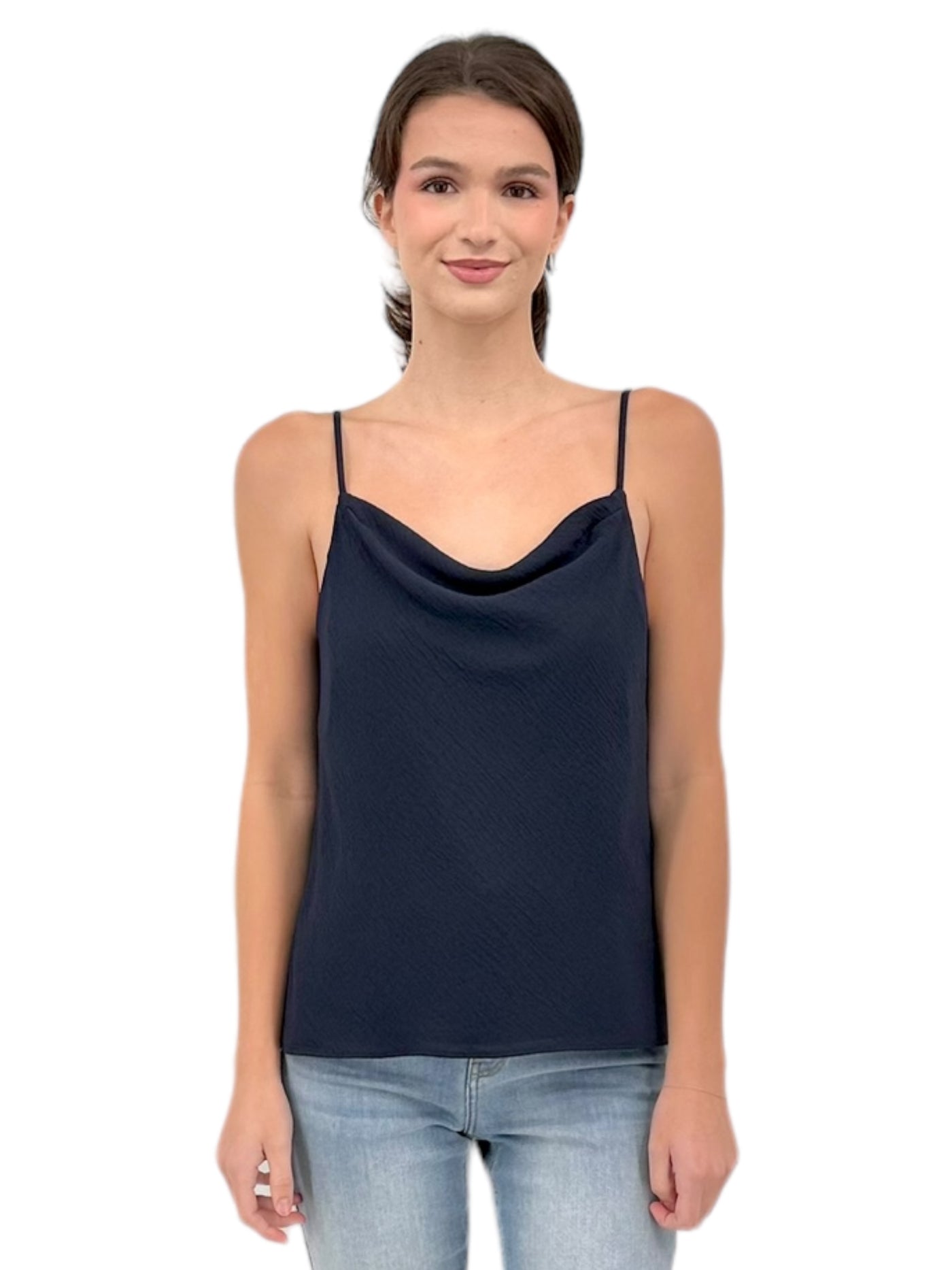 Cowl Neck Cami in Navy