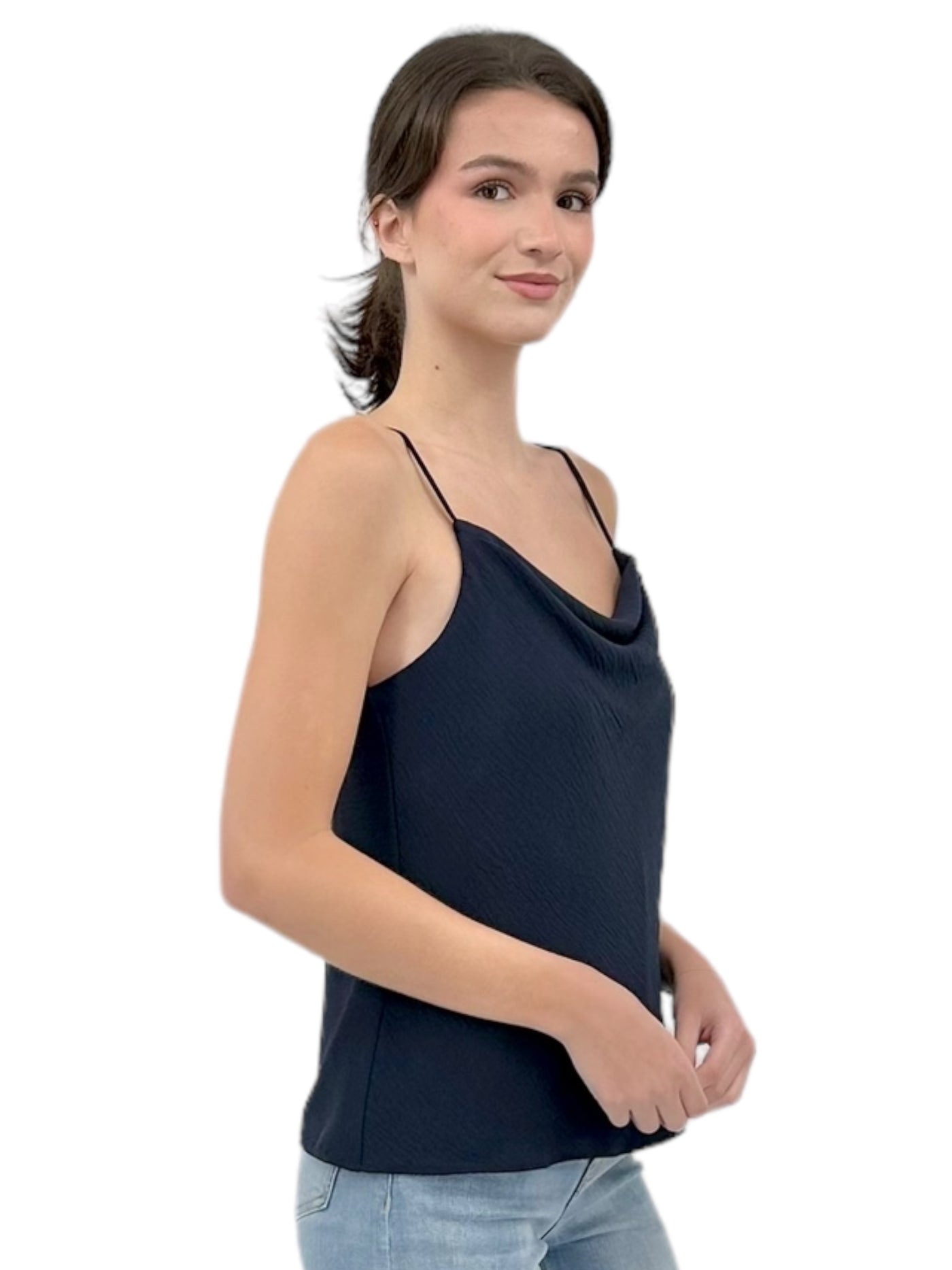 Cowl Neck Cami in Navy