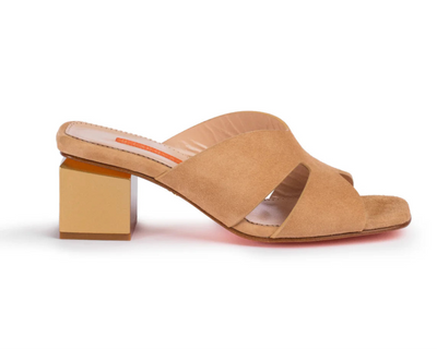 Stella Tan Suede Block Heel Mules