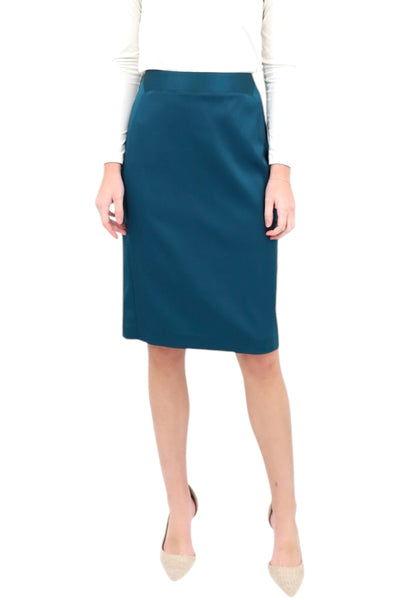 Stretch Faille Skirt in Spruce