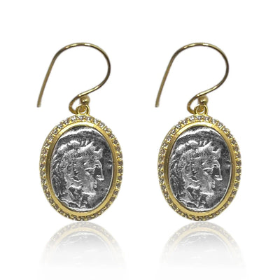 Mixed Metal Moneta Coin Earrings