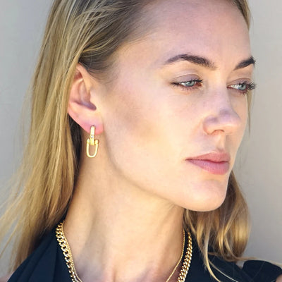 Gold Brioni Horseshoe Earrings