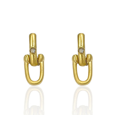 Gold Brioni Horseshoe Earrings