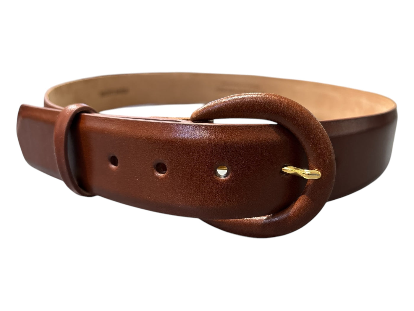 Monte Carlo Calf Belt with Covered Buckle in Oil