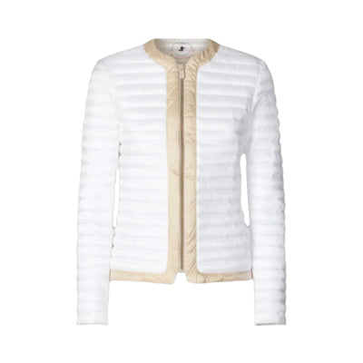 Carina Puffer Jacket in White/Shore Beige