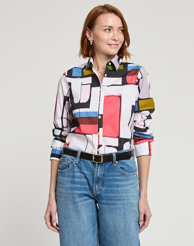 Long Sleeve Reese Blouse in Multi