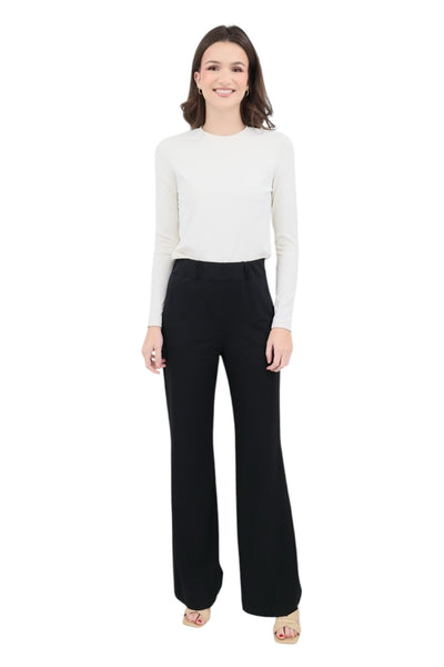 Matte Jersey Pant Self-Elastic Waist Band in Black