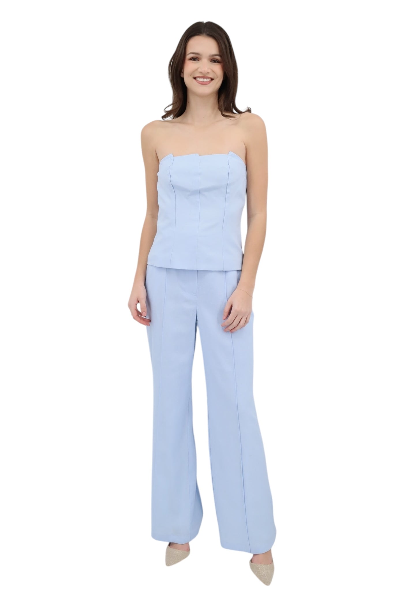 Wide Leg Pant in Ice Blue