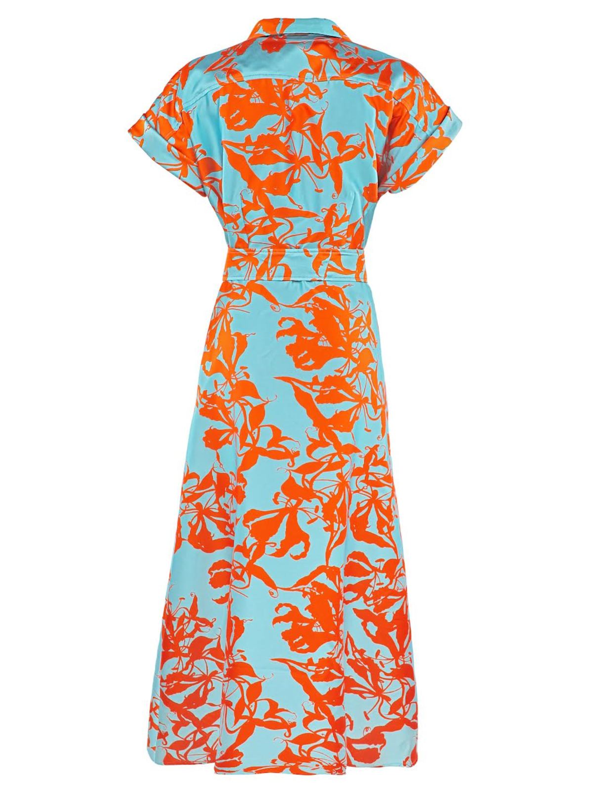 Chantel Jacquard Dress in Orange/Blue