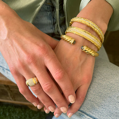 Gold Velen Crystal Inlay Bangle