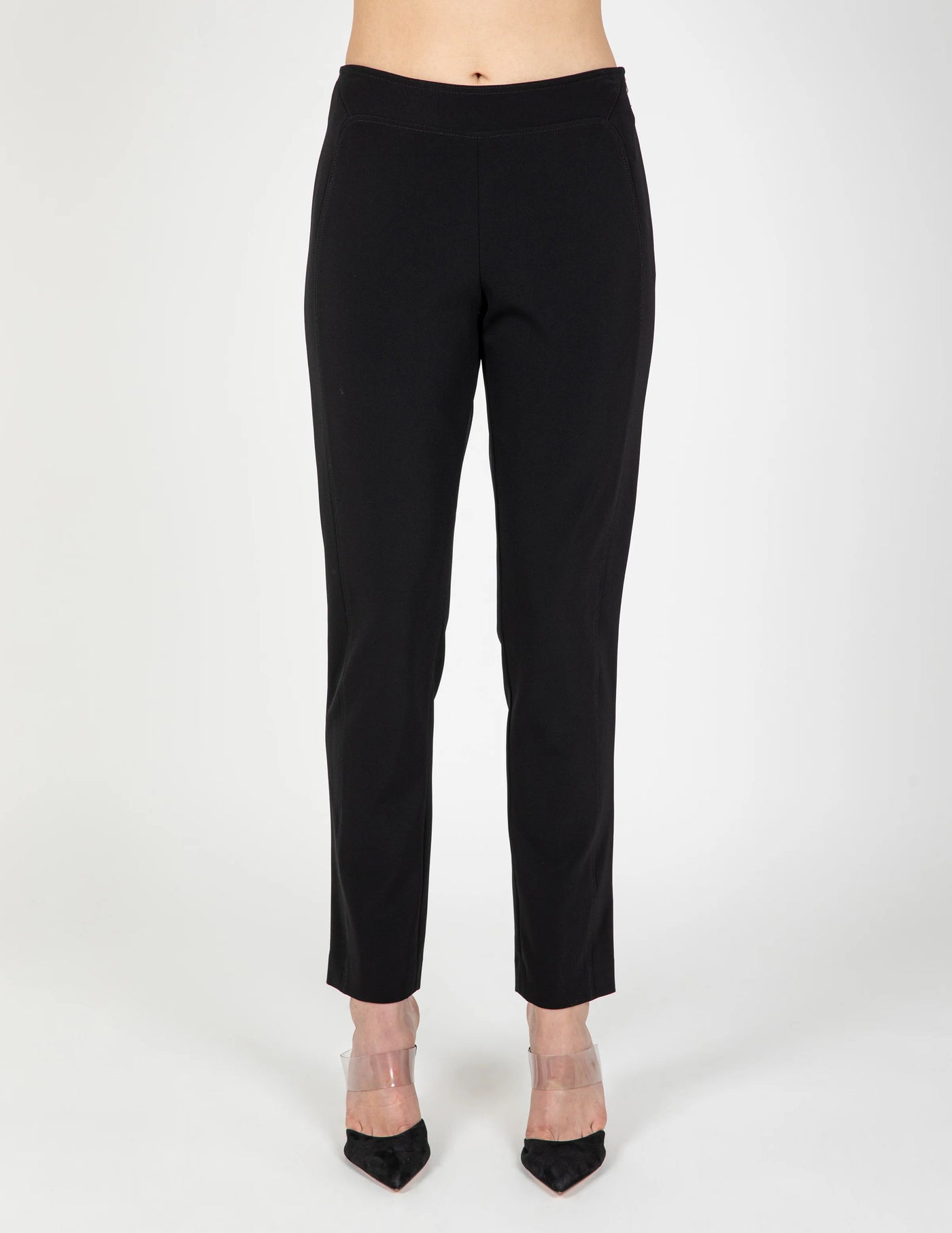 Miracle Stretch Side Zip Pants in Black