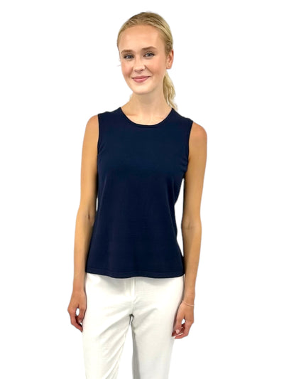 Shell Tank Top in Navy