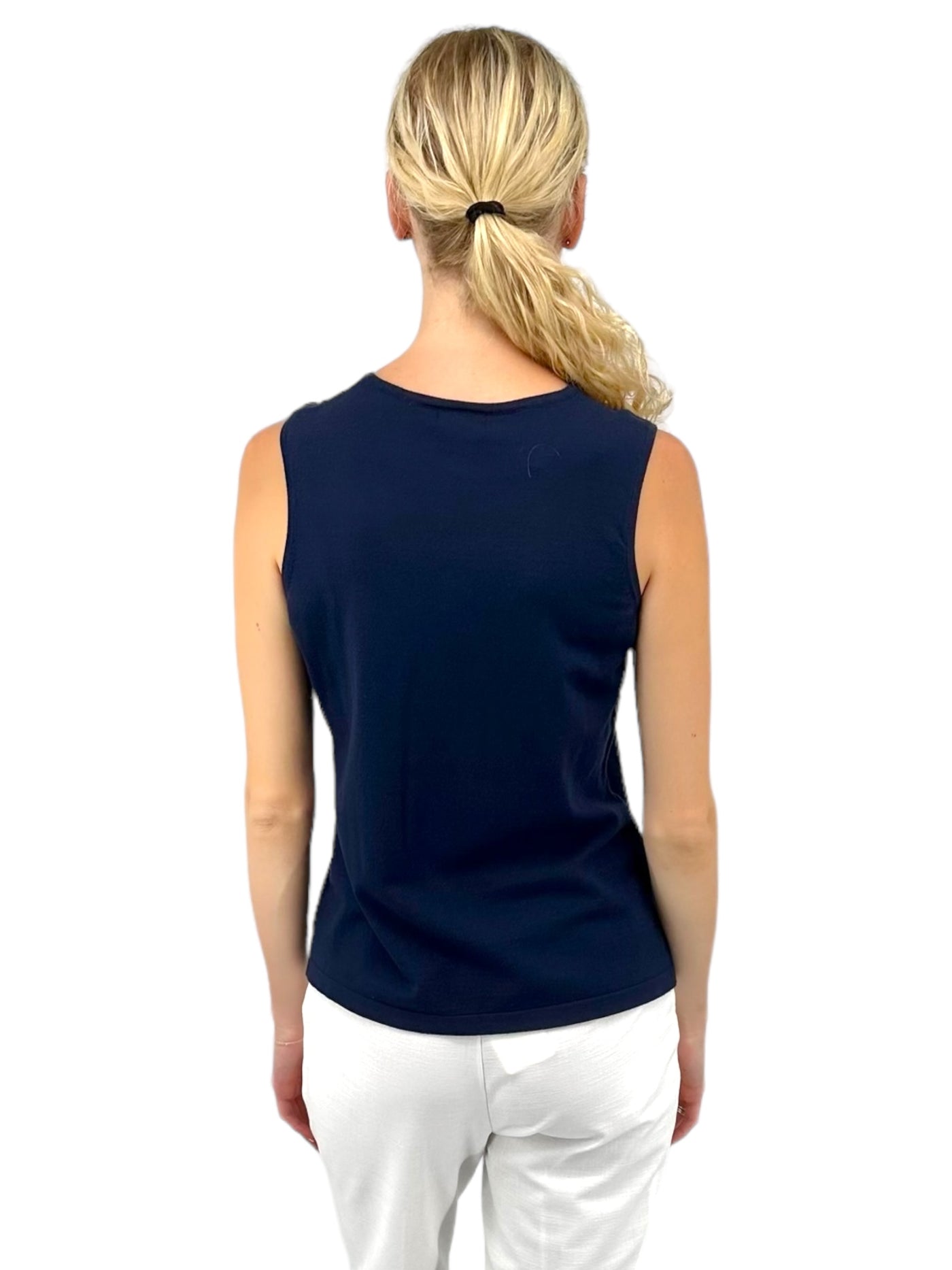 Shell Tank Top in Navy