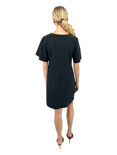 Flutter Sleeve Dress in Navy