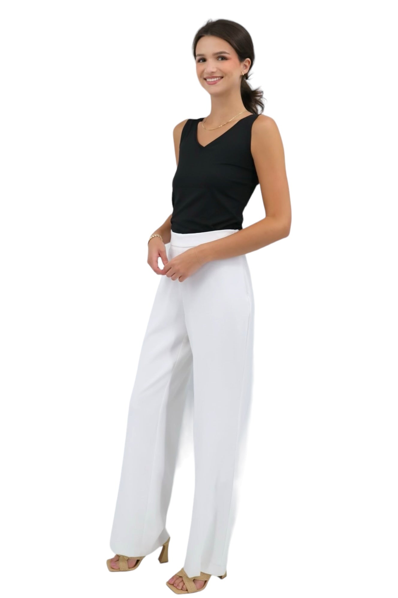 Straight Leg Classic Pant in Ivory