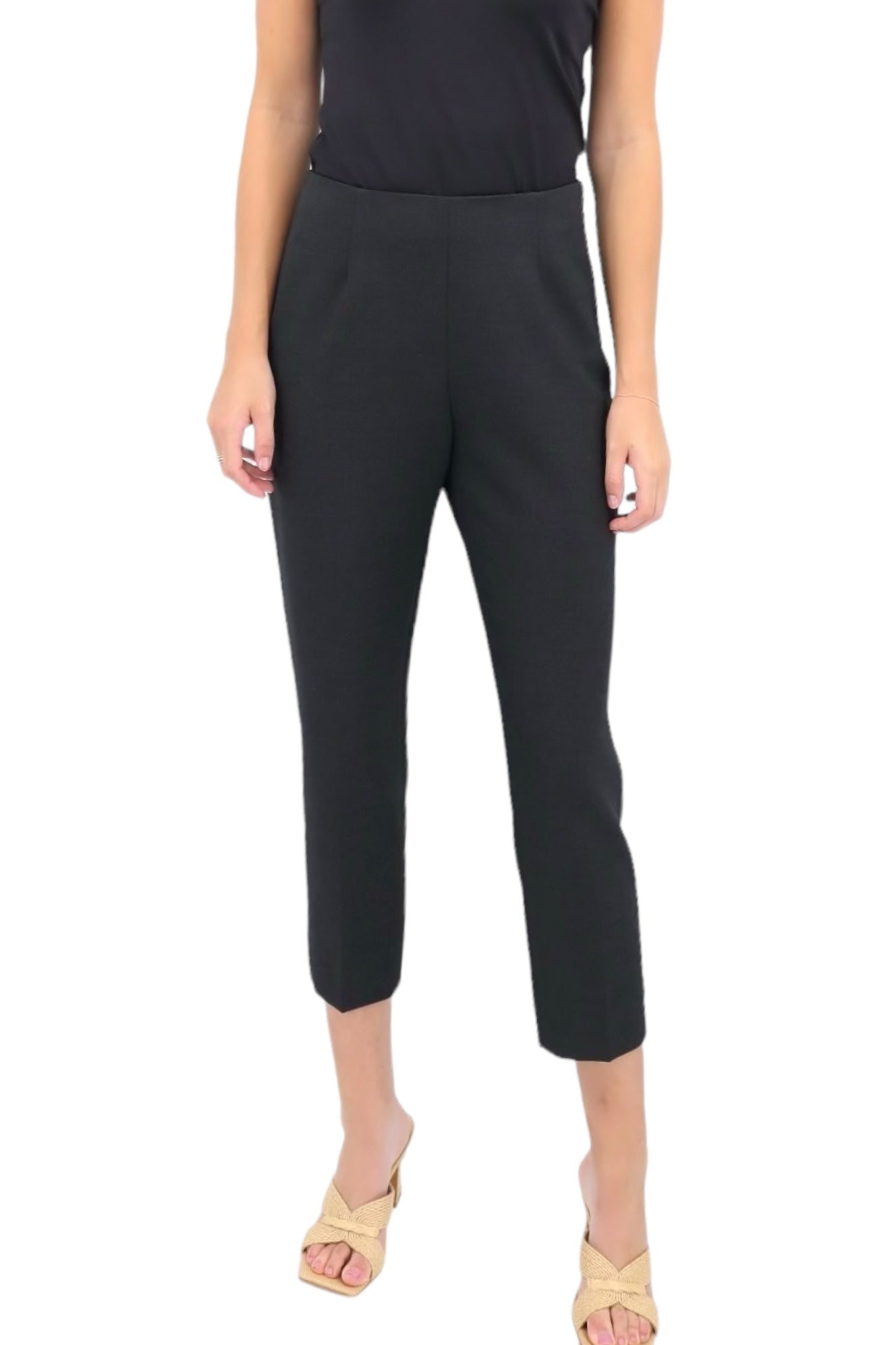 Two-Way Stretch Cigarette Trousers in Graphite