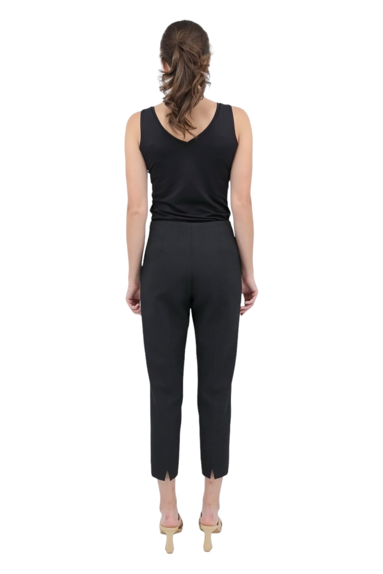 Two-Way Stretch Cigarette Trousers in Graphite