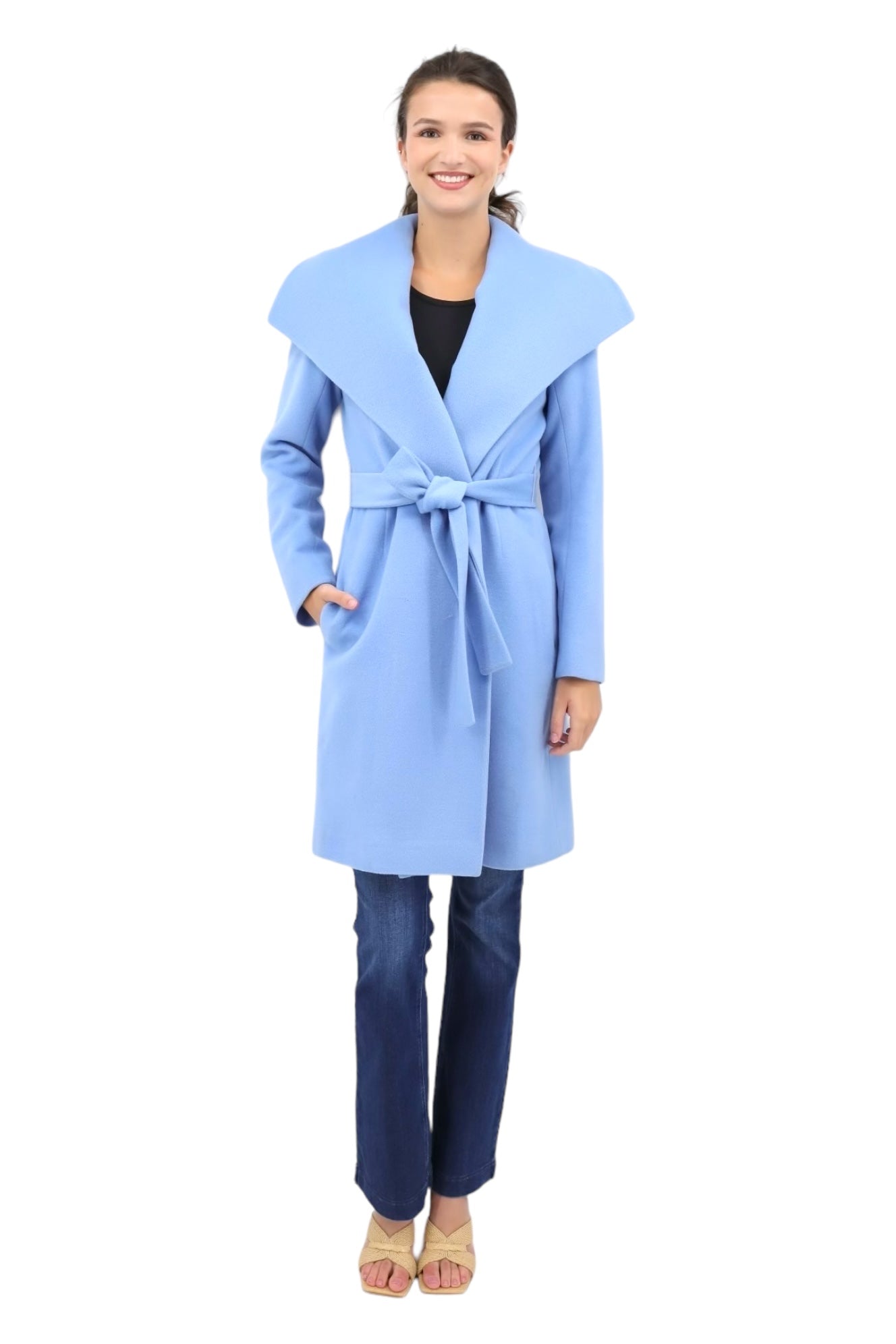 Wrap Coat in Azure