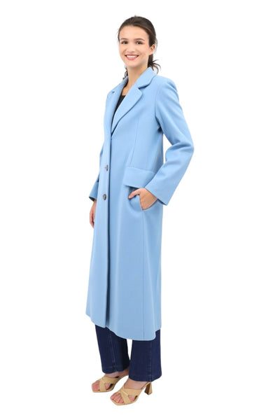 Long Notch Collar Coat in Marine