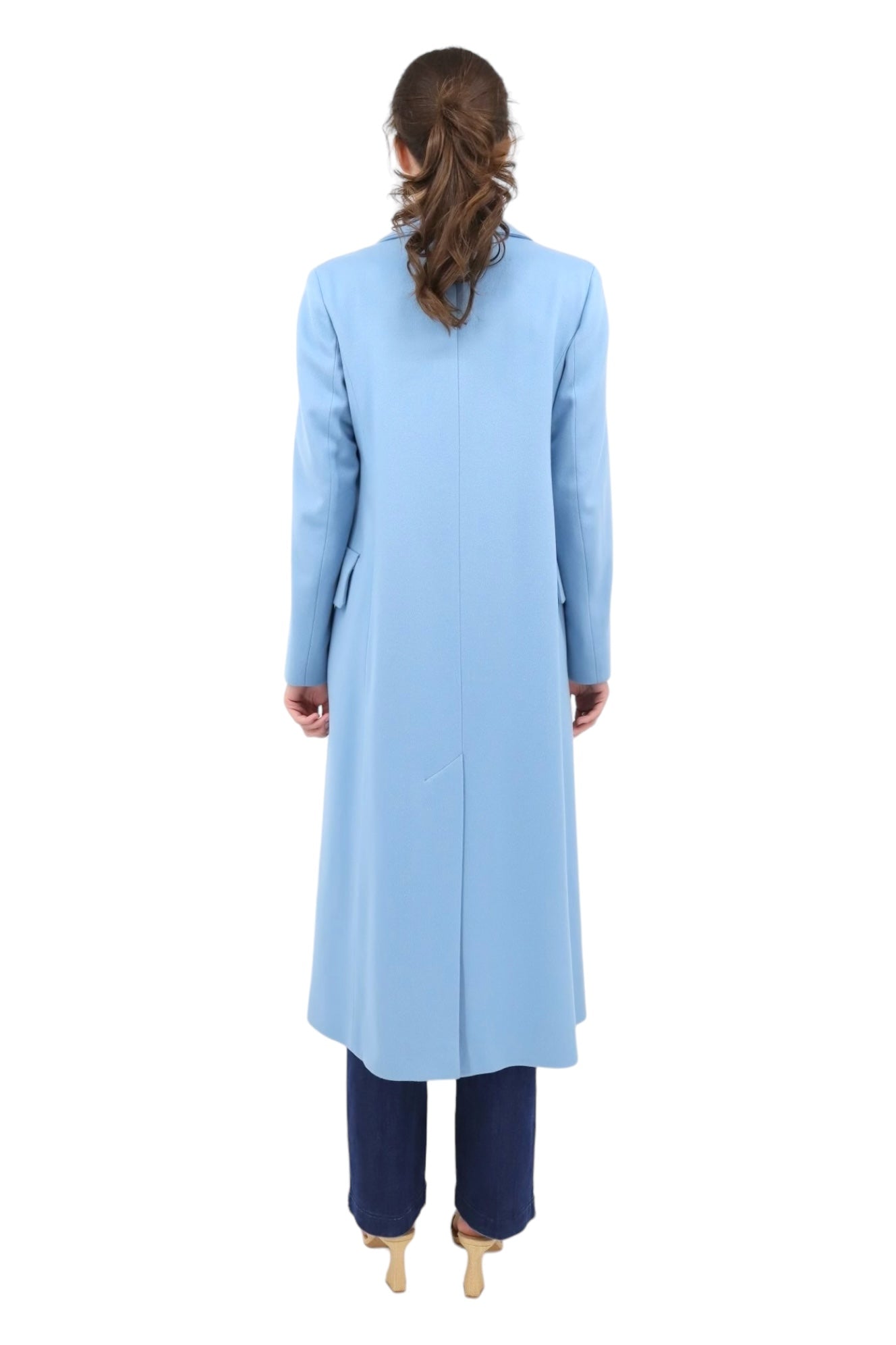 Long Notch Collar Coat in Marine