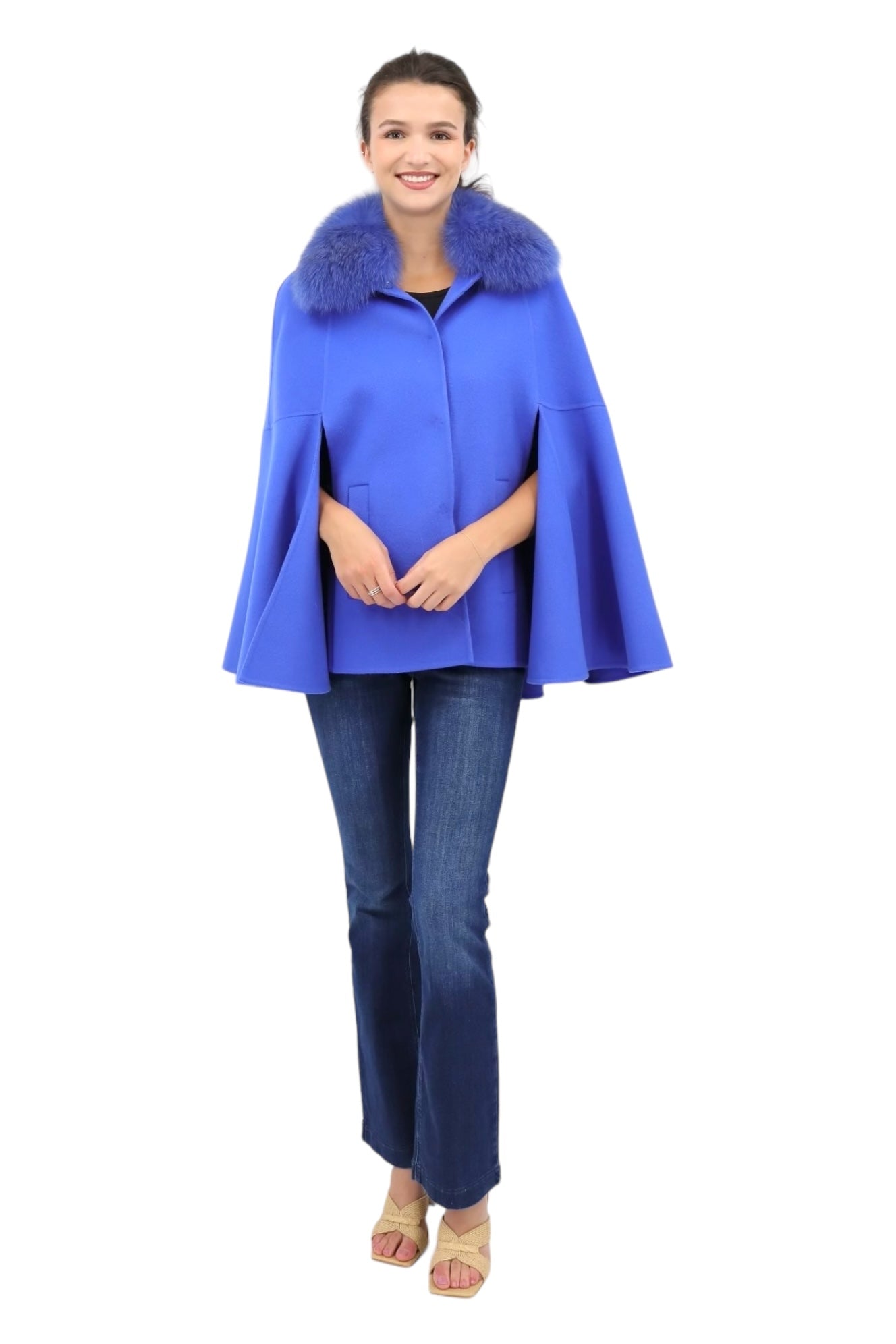 Princess Long Capelet in Azure