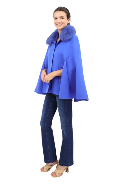 Princess Long Capelet in Azure