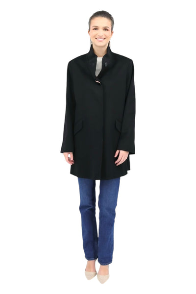 Short 100% Cashmere Coat in Black