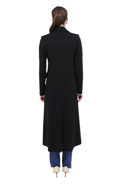 Long 100% Wool Coat in Black