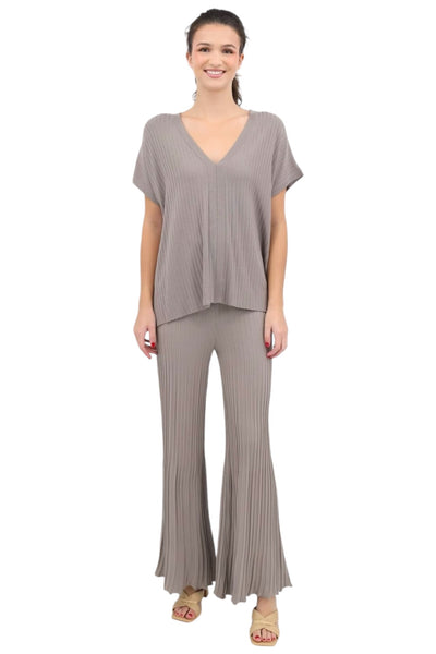 Julia Wide-Leg Pant in Taupe