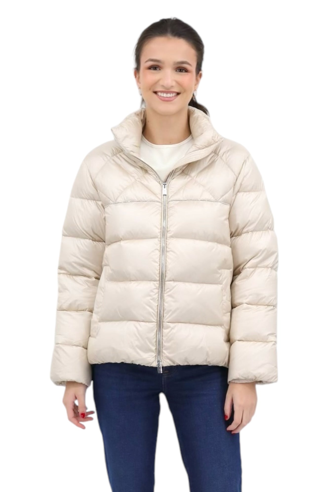 Padded Nylon Jacket in Barley