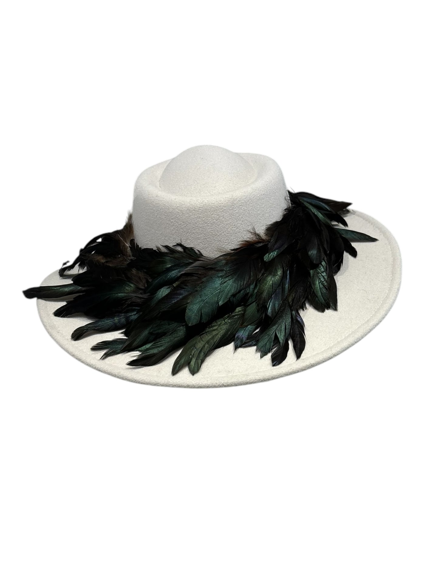 Cream Rancher Hat with Feather Band