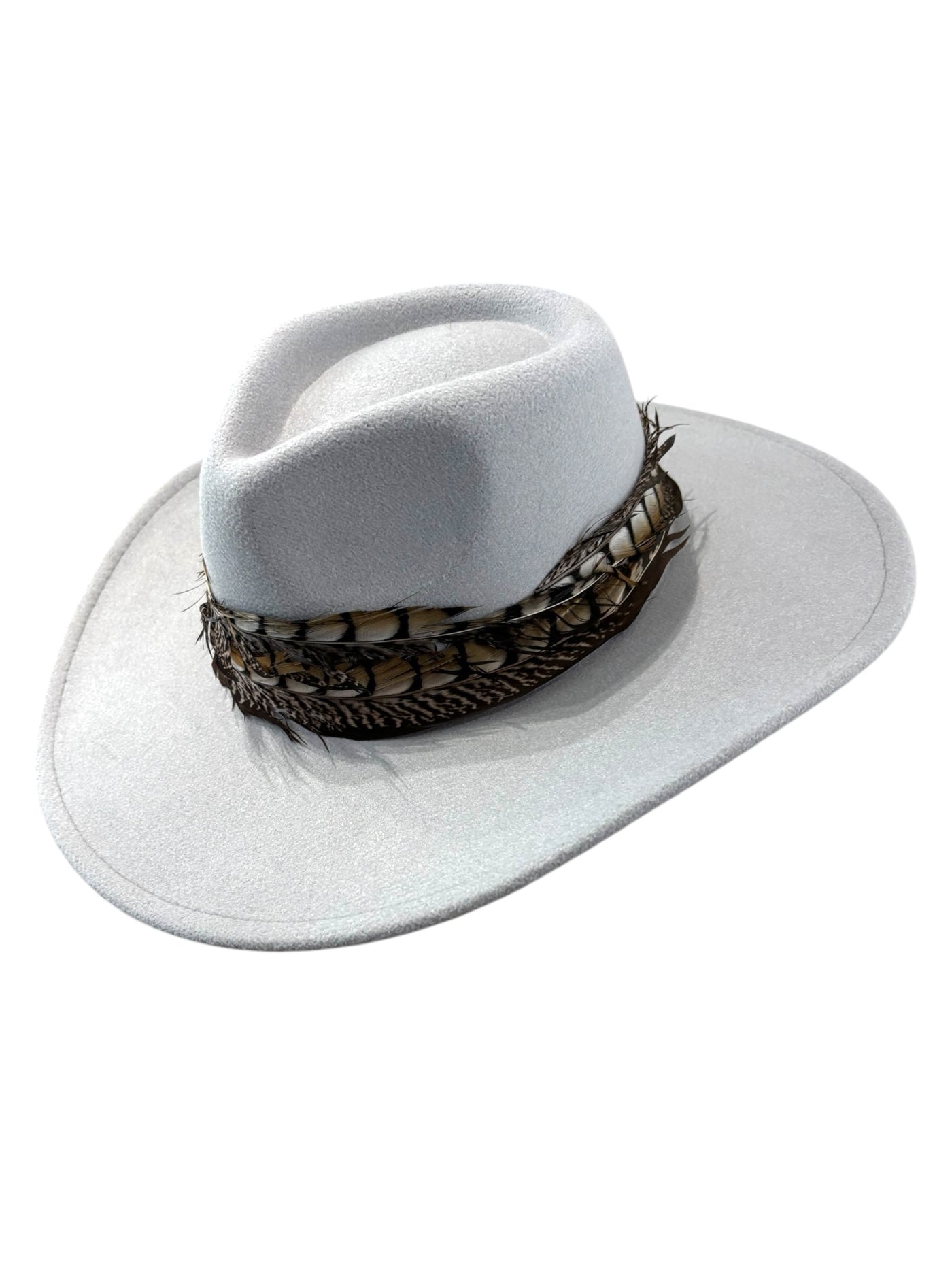 Gray Blue Felt Fedora