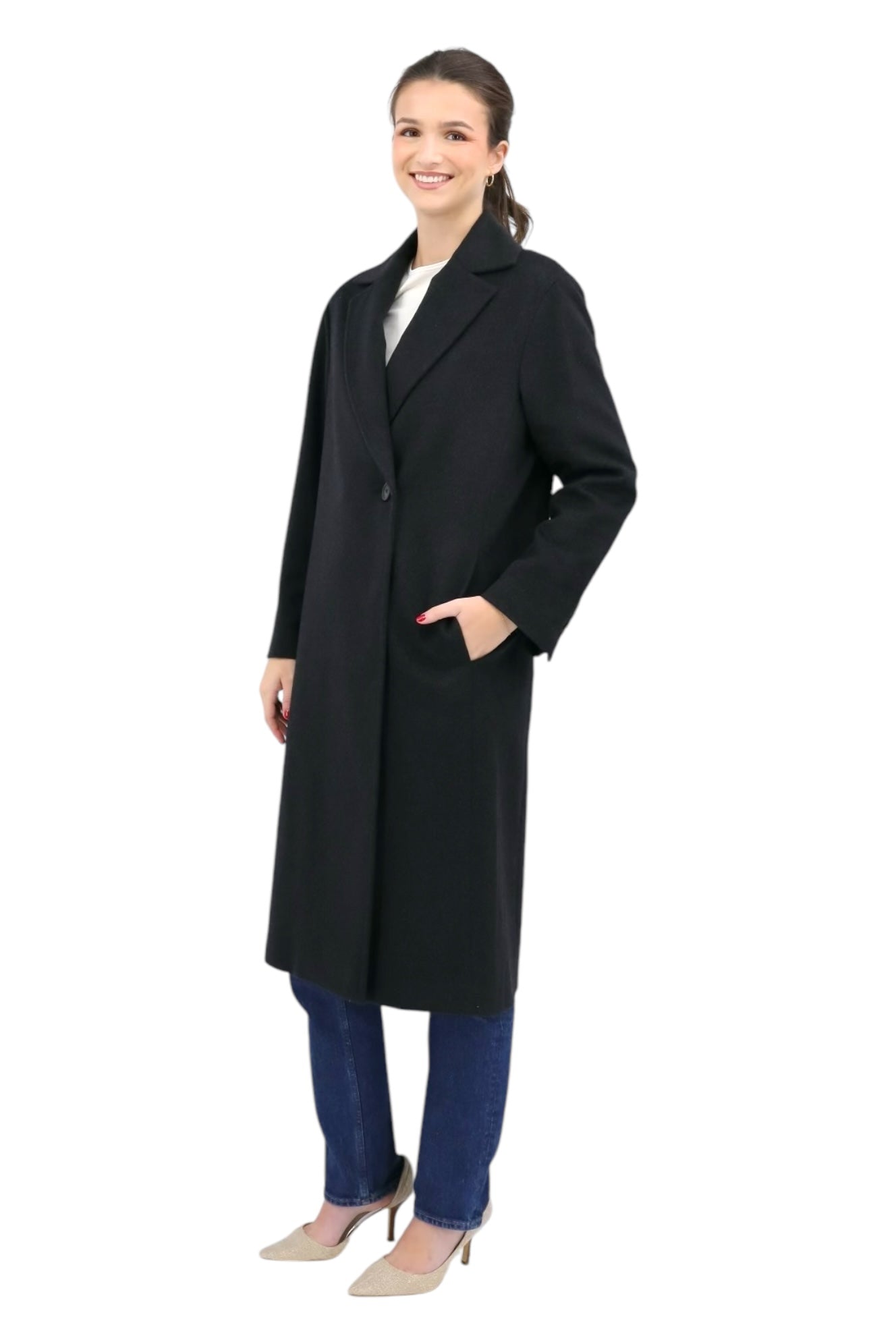 Wool, Cashmere Coat in Graphite